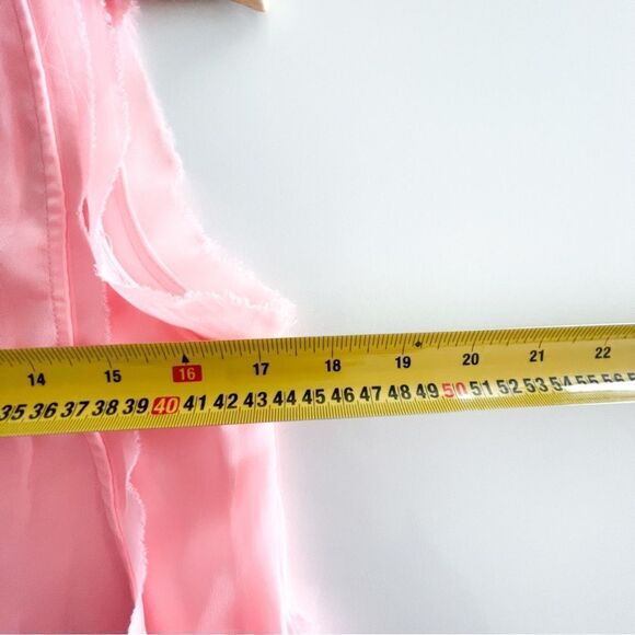 Olive & Oak Pink Tank Double Layer Raw Edge Semi-Sheer Women's S - Picture 7 of 8